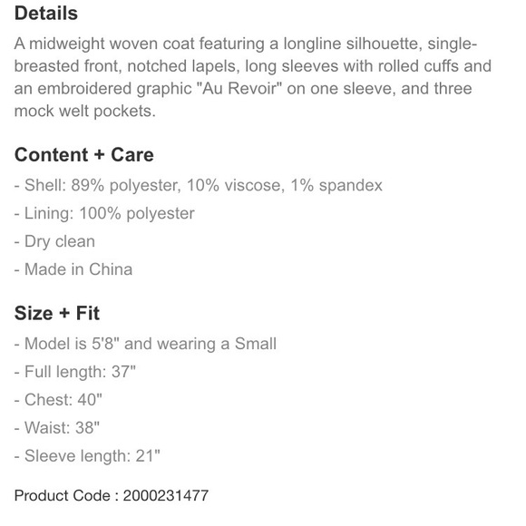 🧥HP🧥NWT 🌸 pink Forever 21 longline coat - Picture 3 of 7